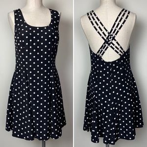 Vintage Polka Dot Criss-Cross Skater Dress